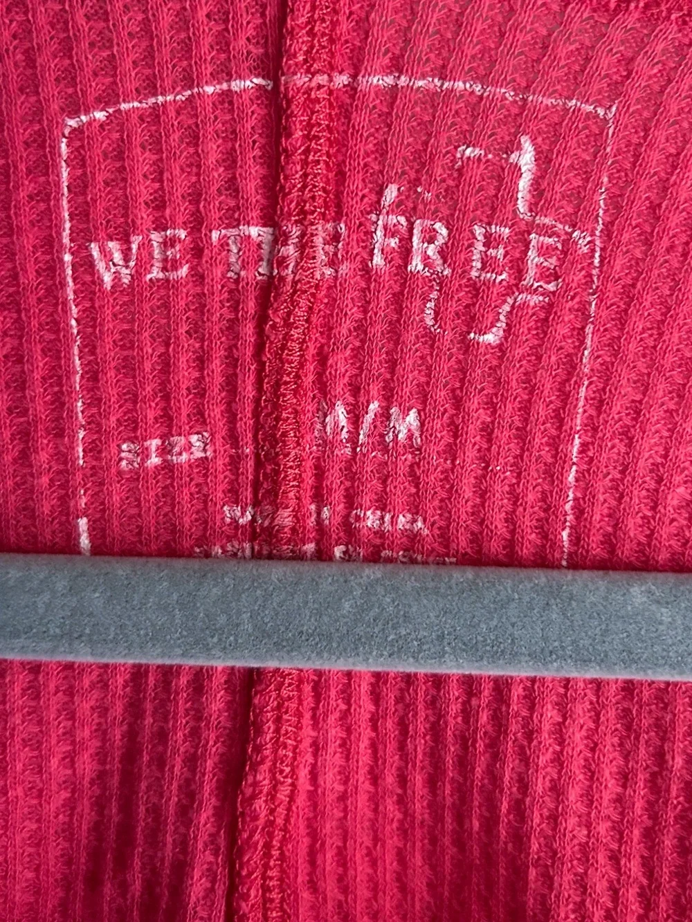 We The Free Thermal Henley Top Red Long Sleeve 2000s